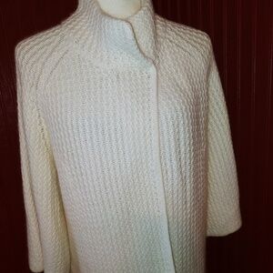Poncho Style Sweater Cotton Angora M